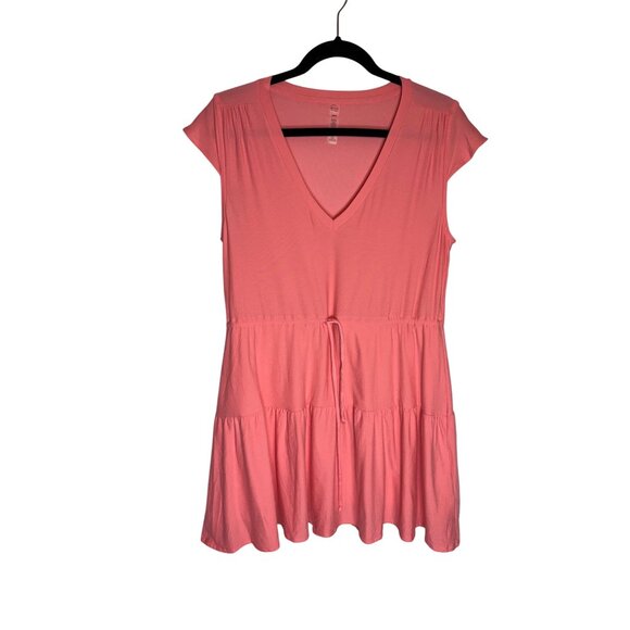 Beyond Yoga Featherweight Out & About Ruffle Mini Tier Dress Tier Peach-sz Mediu - Picture 1 of 11